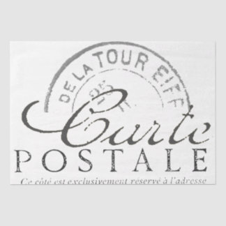 Carte Postale Vintag Decoupage Paris Text Seidenpapier