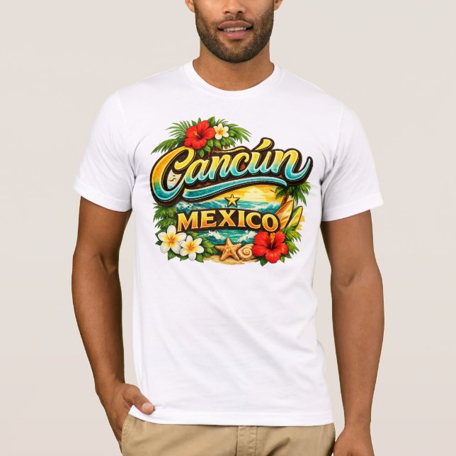 CARTEL BIENVENIDA CANCUN C/FLORES T-Shirt (Vorderseite)