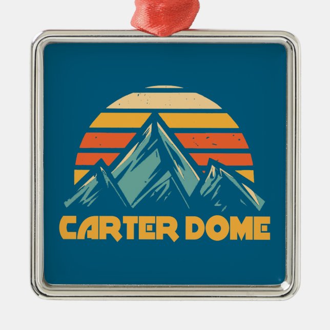 Carter Dome New Hampshire Retro Turquoise Ornament Aus Metall (Vorne)