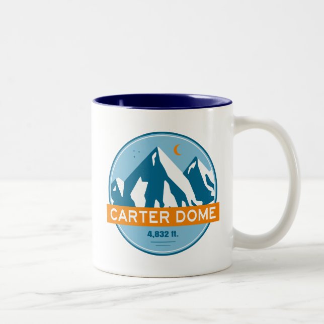 Carter Dome New Hampshire Stars Moon Zweifarbige Tasse (Rechts)