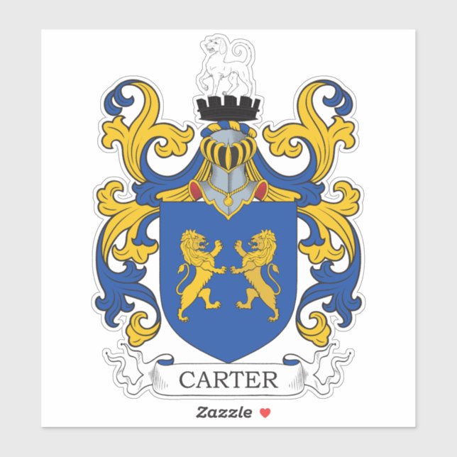 Carter Familienwappen Aufkleber (Blatt)