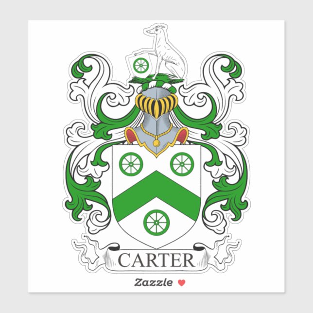 Carter Familienwappen Aufkleber (Blatt)
