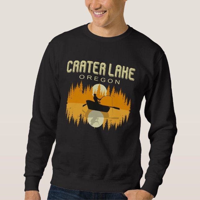 Carter Lake Oregon  USA Life and Fishing 80s Retro Sweatshirt (Vorderseite)