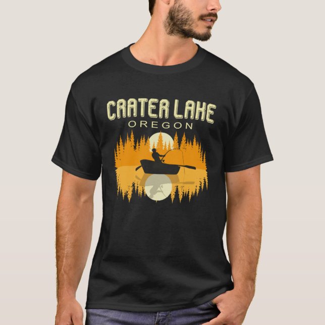 Carter Lake Oregon  USA Life and Fishing 80s Retro T-Shirt (Vorderseite)