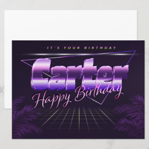 Carter Name Vorname lila retro Karte Geburtstag