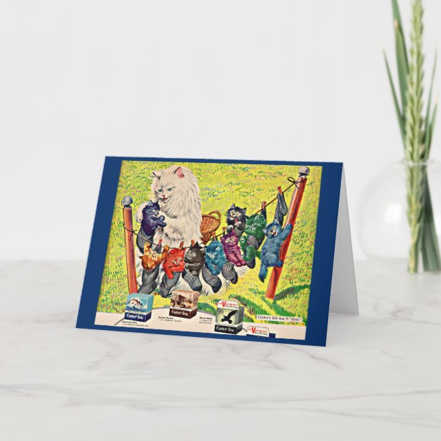 Carter’s Ink ad mama cat and kittens der 40er Jahr Karte (Vorderseite)