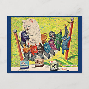 Carter’s Ink ad mama cat and kittens der 40er Jahr Postkarte