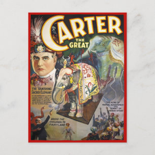 Carter The Great Restauriertes Vintage-Magierplaka Postkarte