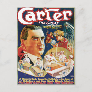 Carter The Great Vintage Zauberer Werbung Postkarte