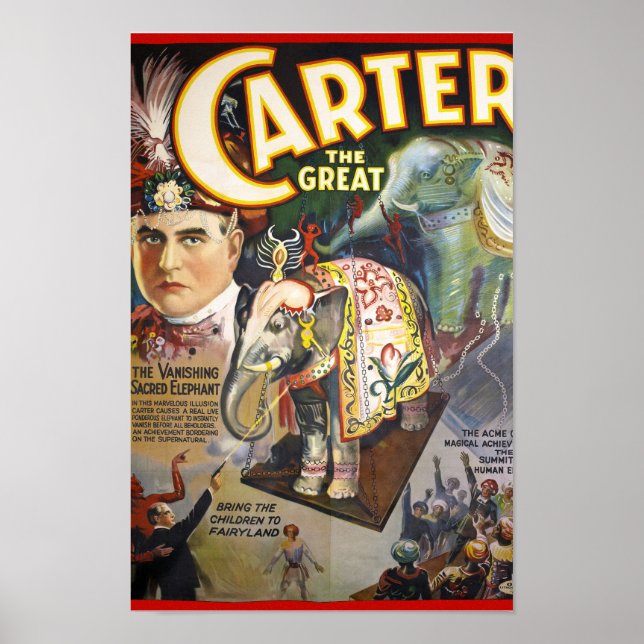 Carter the Great wiederhergestellte Vintag Magicia Poster (Vorne)