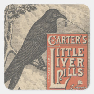 Carters Little Liver Pills Ephemera Quadratischer Aufkleber