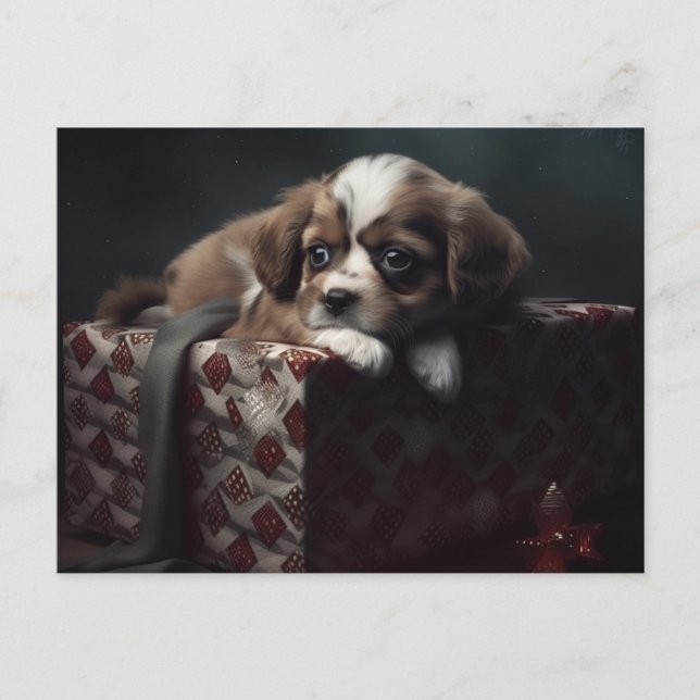 Cartes Postales Puppy Noël Postkarte (Vorderseite)