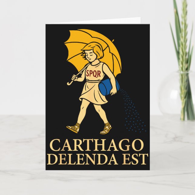 Carthago Delenda Est Funny Roman History Attire (s Karte (Vorderseite)
