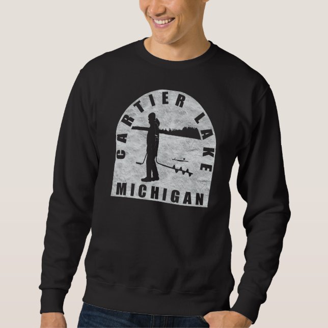 Cartier Lake Ice Fischen Michigan Sweatshirt (Vorderseite)