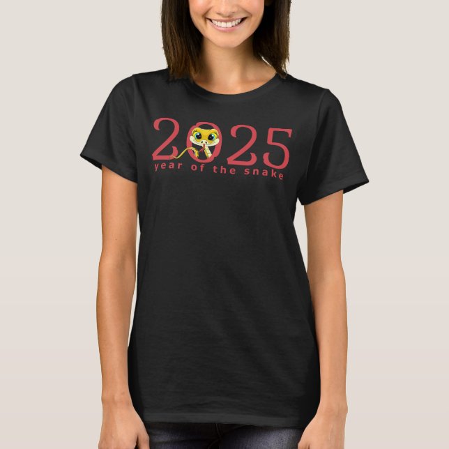 Cartoon 2025 Chinesischer Neujahrsfest der Schlang T-Shirt (Vorderseite)