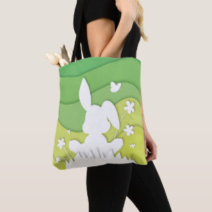 Cartoon 3d-Hase in der Natur, Sommerurlaub