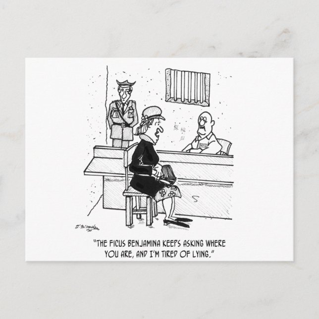 Cartoon 9493 im Gefängnis Postkarte (Vorderseite)