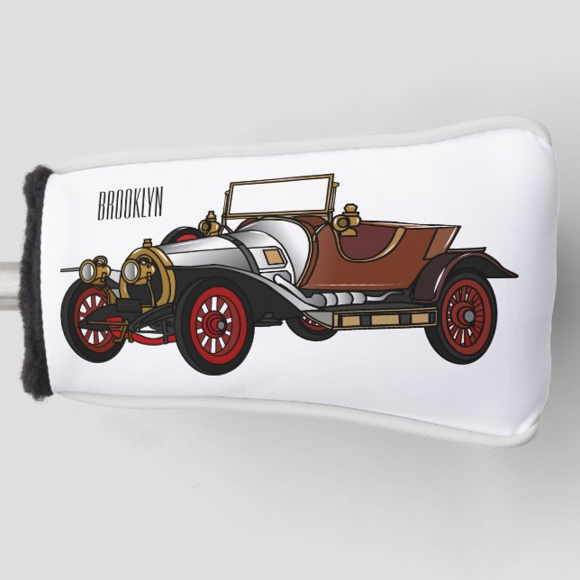 Cartoon-Abbildung 1920 des klassischen Autos Golf Headcover (Vorderseite)
