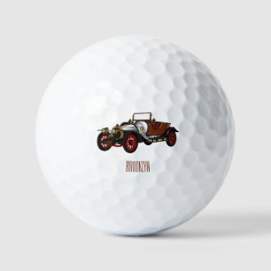 Cartoon-Abbildung 1920 des klassischen Autos Golfball