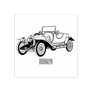 Cartoon-Abbildung 1920 des klassischen Autos Gummistempel