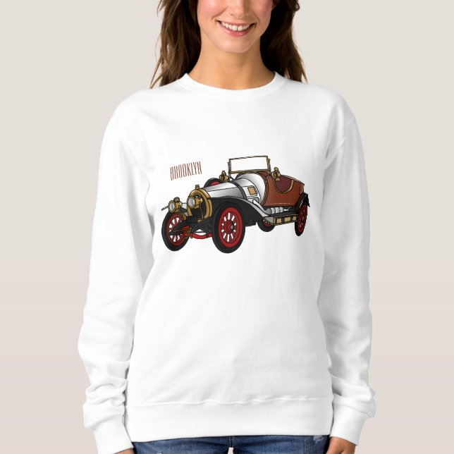 Cartoon-Abbildung 1920 des klassischen Autos Sweatshirt (Vorderseite)