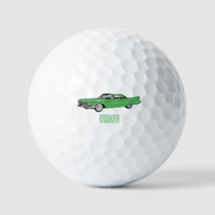 Cartoon-Abbildung 1959 des klassischen Autos Golfball