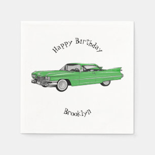 Cartoon-Abbildung 1959 des klassischen Autos Serviette