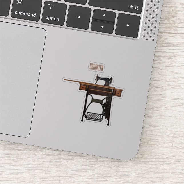 Cartoon-Abbildung der Nähmaschine Aufkleber (Ausschnitt)
