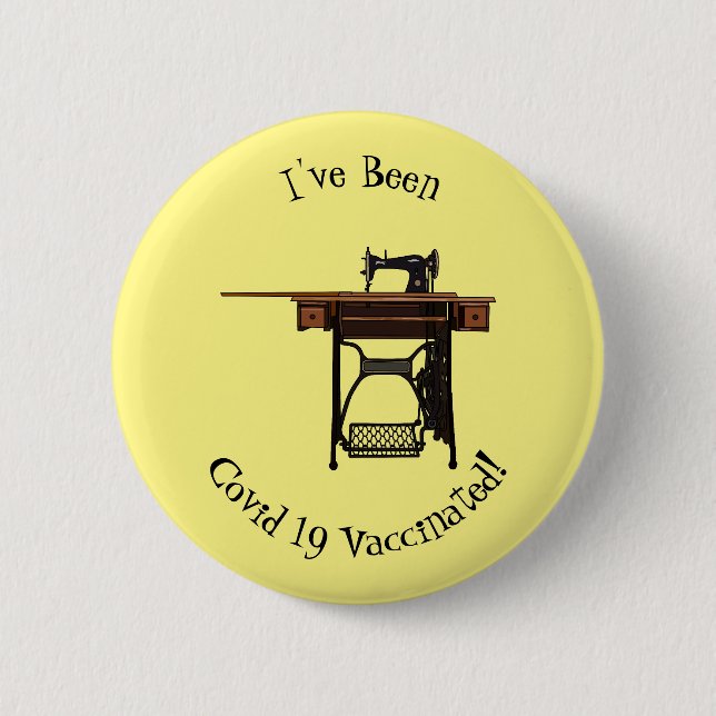 Cartoon-Abbildung der Nähmaschine Button (Vorderseite)