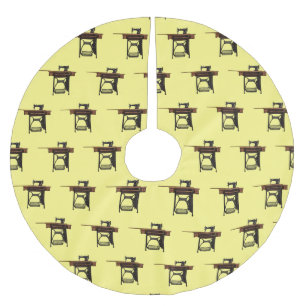 Cartoon-Abbildung der Nähmaschine Polyester Weihnachtsbaumdecke