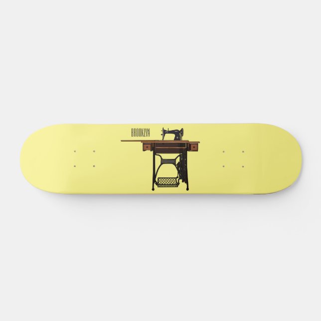 Cartoon-Abbildung der Nähmaschine Skateboard (Horizontal)