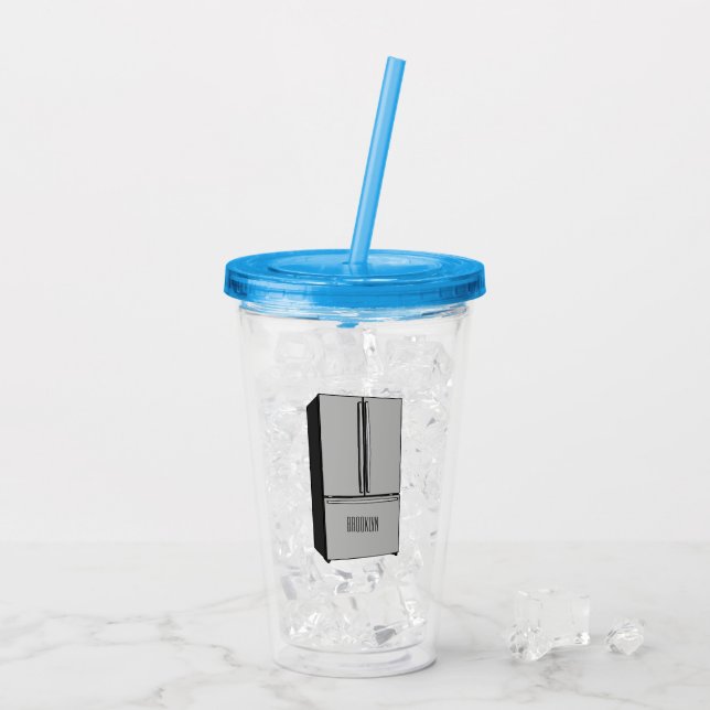 Cartoon-Abbildung des Kühlschranks Acryltrinkbecher (Rückseite Ice)