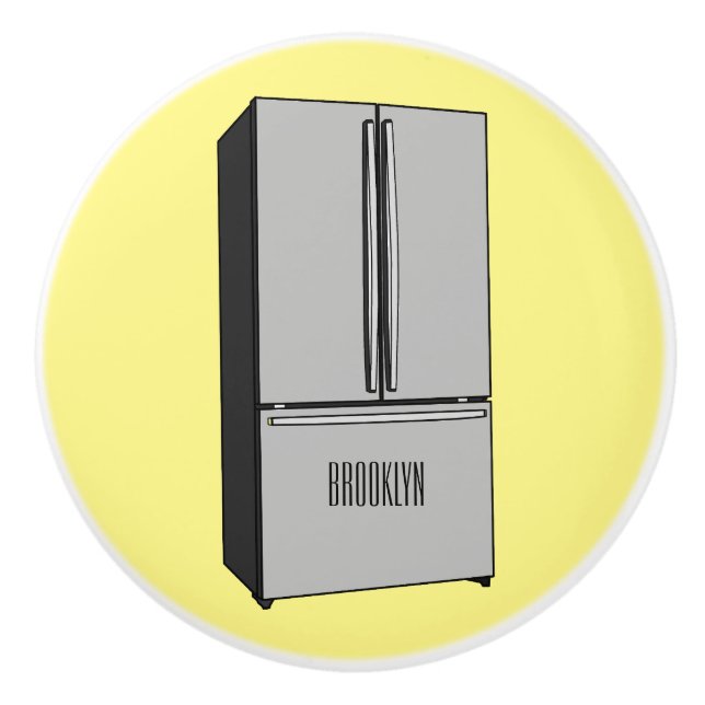 Cartoon-Abbildung des Kühlschranks Keramikknauf (Vorderseite)