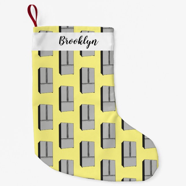 Cartoon-Abbildung des Kühlschranks Kleiner Weihnachtsstrumpf (Vorderseite)