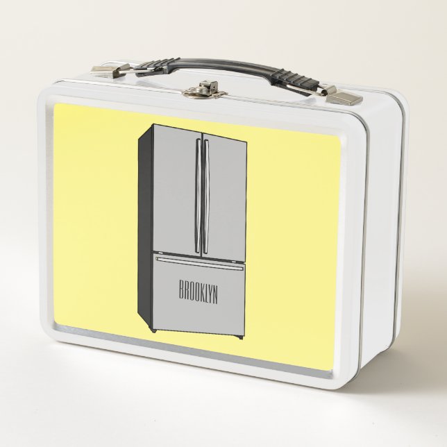 Cartoon-Abbildung des Kühlschranks Metall Brotdose (Vorderseite)