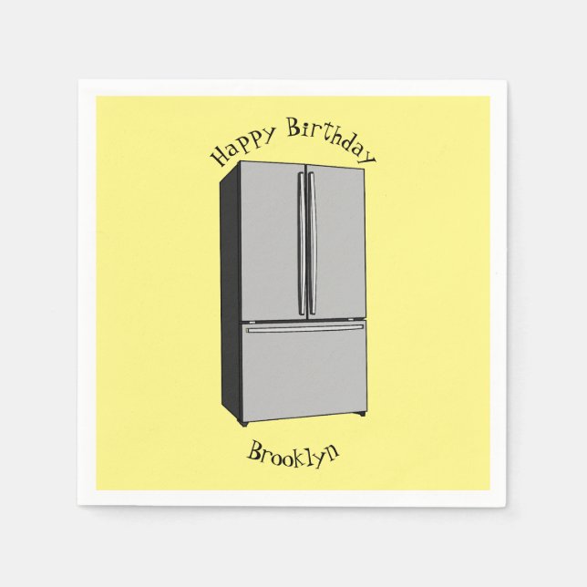 Cartoon-Abbildung des Kühlschranks Serviette (Vorderseite)