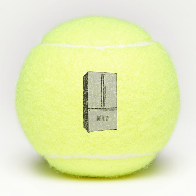 Cartoon-Abbildung des Kühlschranks Tennisbälle (Vorderseite)