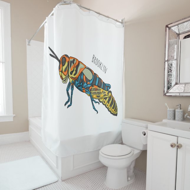 Cartoon-Abbildung Duschvorhang (Beispiel)