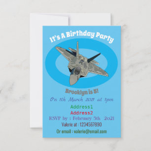 Cartoon-Abbildung für Kampfflugzeuge Einladung