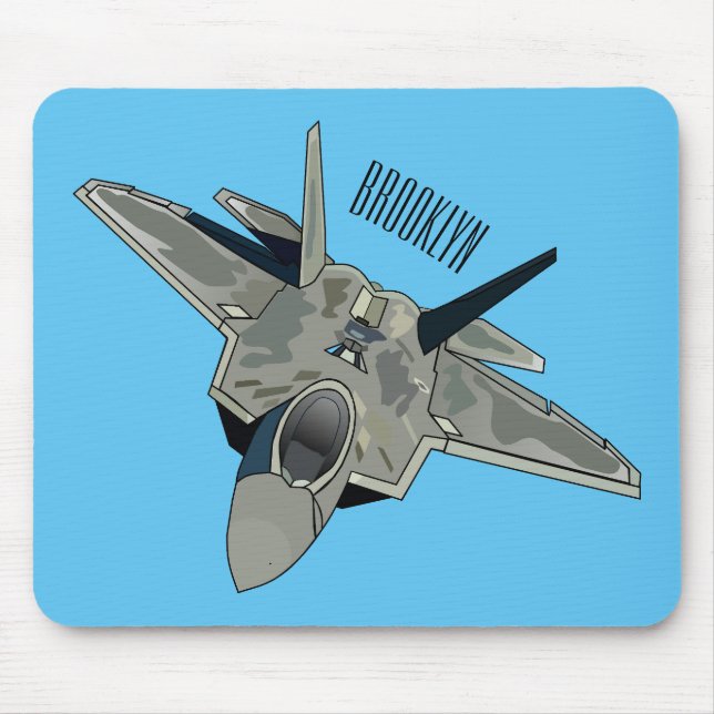 Cartoon-Abbildung für Kampfflugzeuge Mousepad (Vorne)