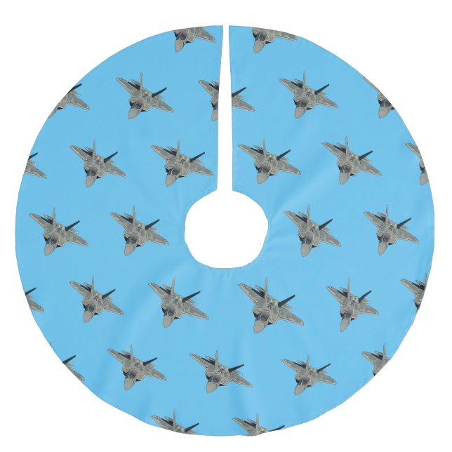 Cartoon-Abbildung für Kampfflugzeuge Polyester Weihnachtsbaumdecke (Vorderseite)