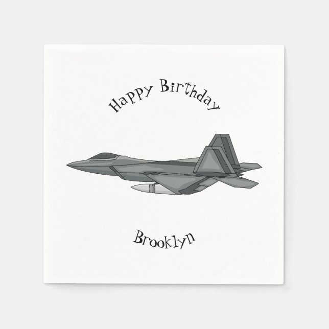 Cartoon-Abbildung für Kampfflugzeuge Serviette (Vorderseite)