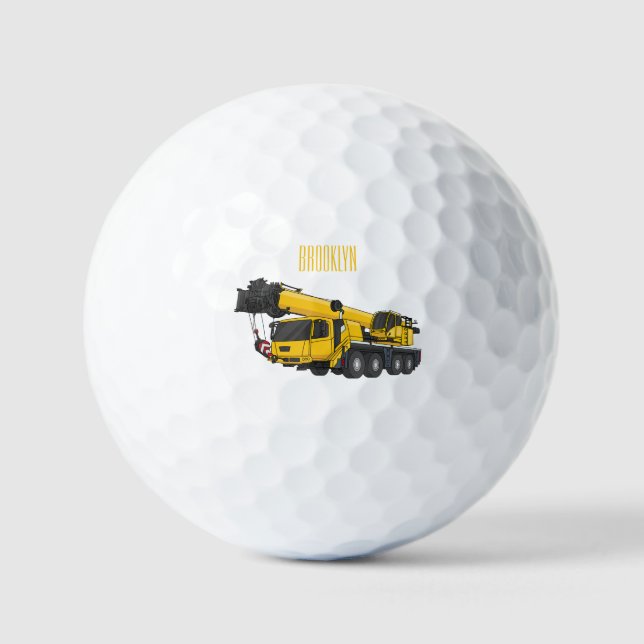 Cartoon-Abbildung für Kranwagen Golfball (Vorderseite)