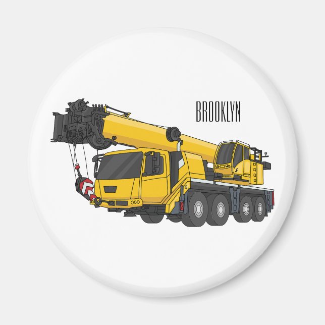 Cartoon-Abbildung für Kranwagen Magnet (Vorne)