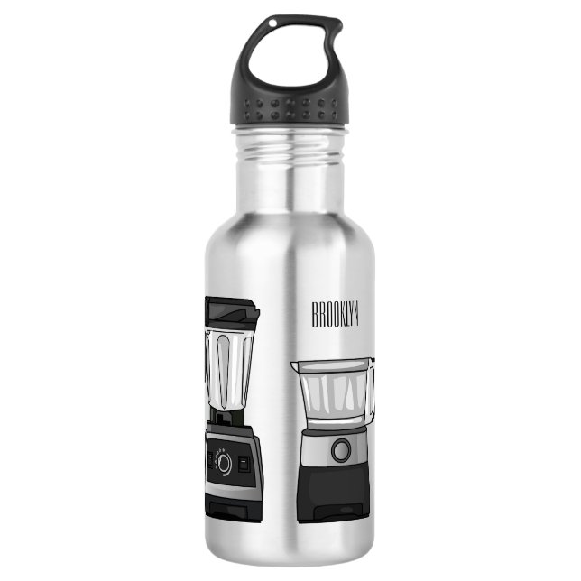 Cartoon-Abbildung für Lebensmittelprozessoren und  Edelstahlflasche (Vorderseite)