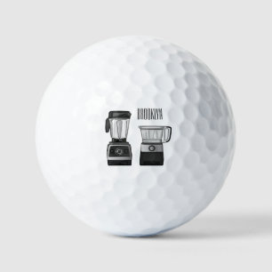 Cartoon-Abbildung für Lebensmittelprozessoren und Golfball