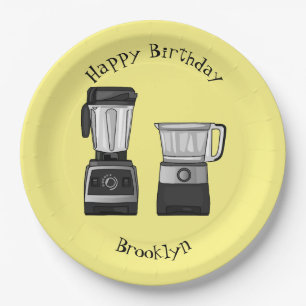 Cartoon-Abbildung für Lebensmittelprozessoren und  Pappteller