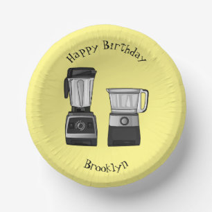 Cartoon-Abbildung für Lebensmittelprozessoren und Pappteller