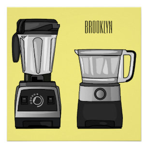 Cartoon-Abbildung für Lebensmittelprozessoren und  Poster