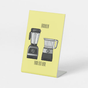 Cartoon-Abbildung für Lebensmittelprozessoren und  Sockelschild